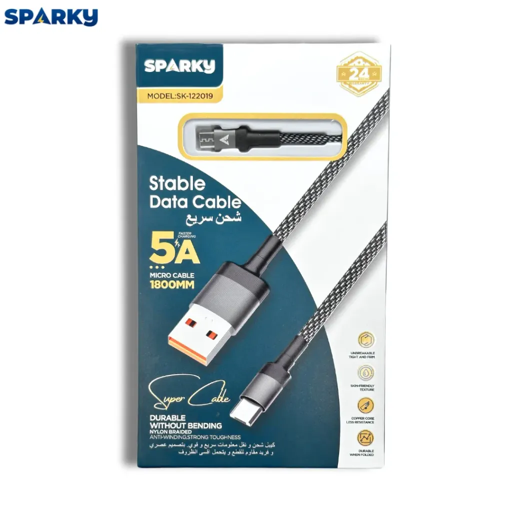 [SK-122019] سلك شاحن قماش مايكرو - يو اس بي 1.8  متر SK-122019