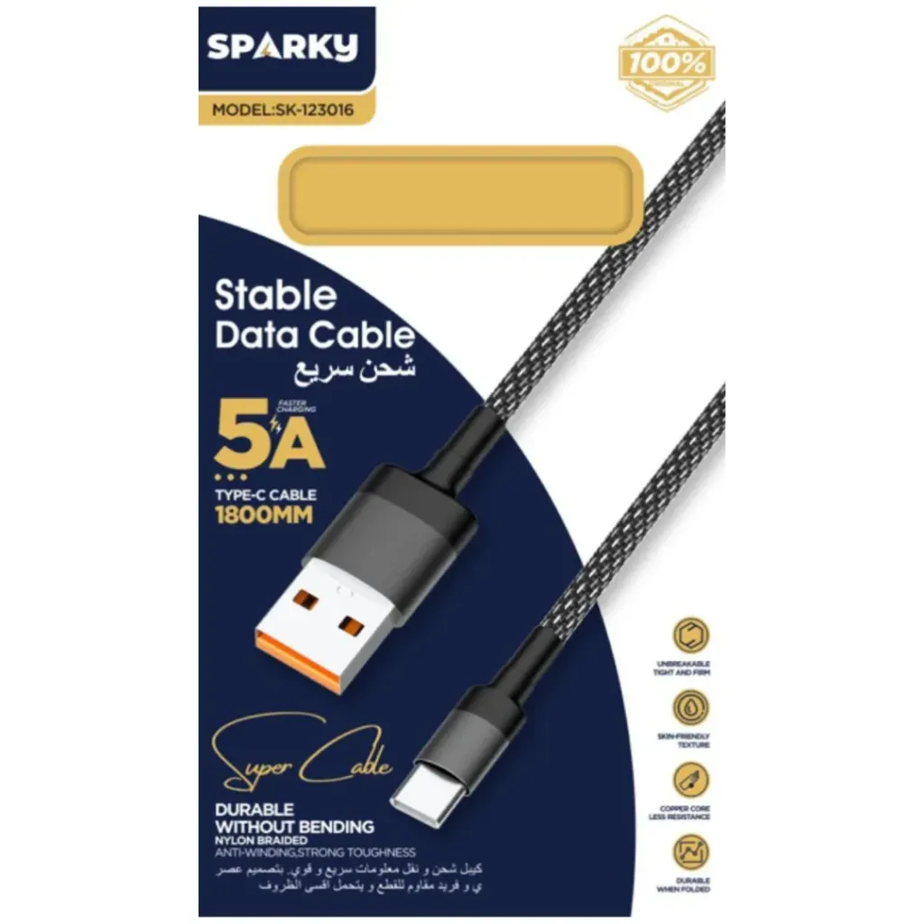 [SK-123016] سلك شاحن قماش تايب سي - يو اس بي 1.8  متر SK-123016