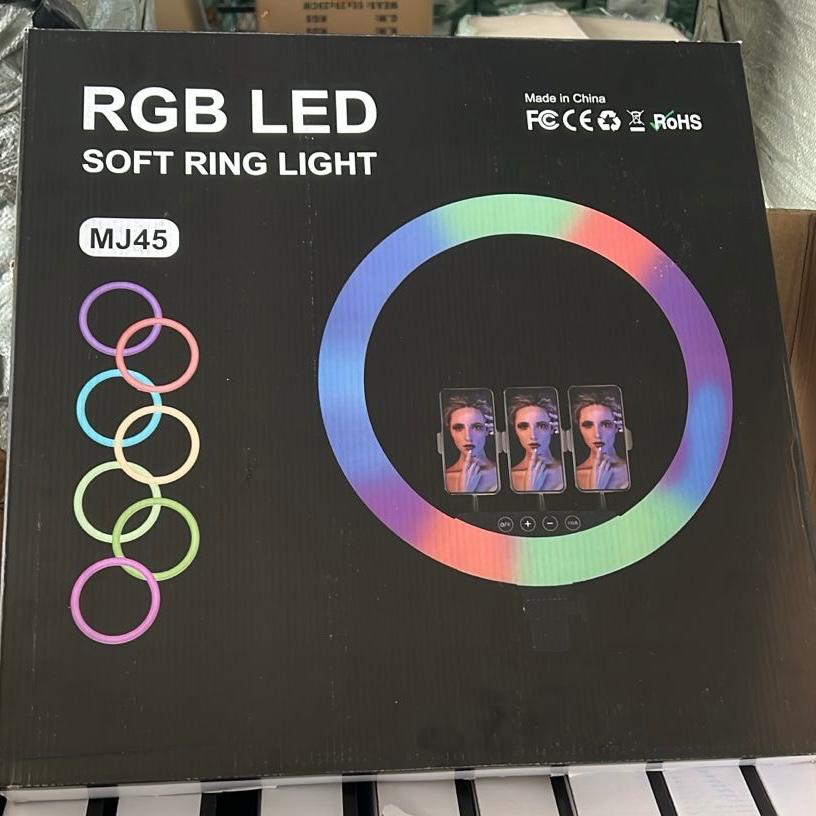 [MJ45] رينق لايت صغير كرتون اسود 3  حامل جوال MJ45