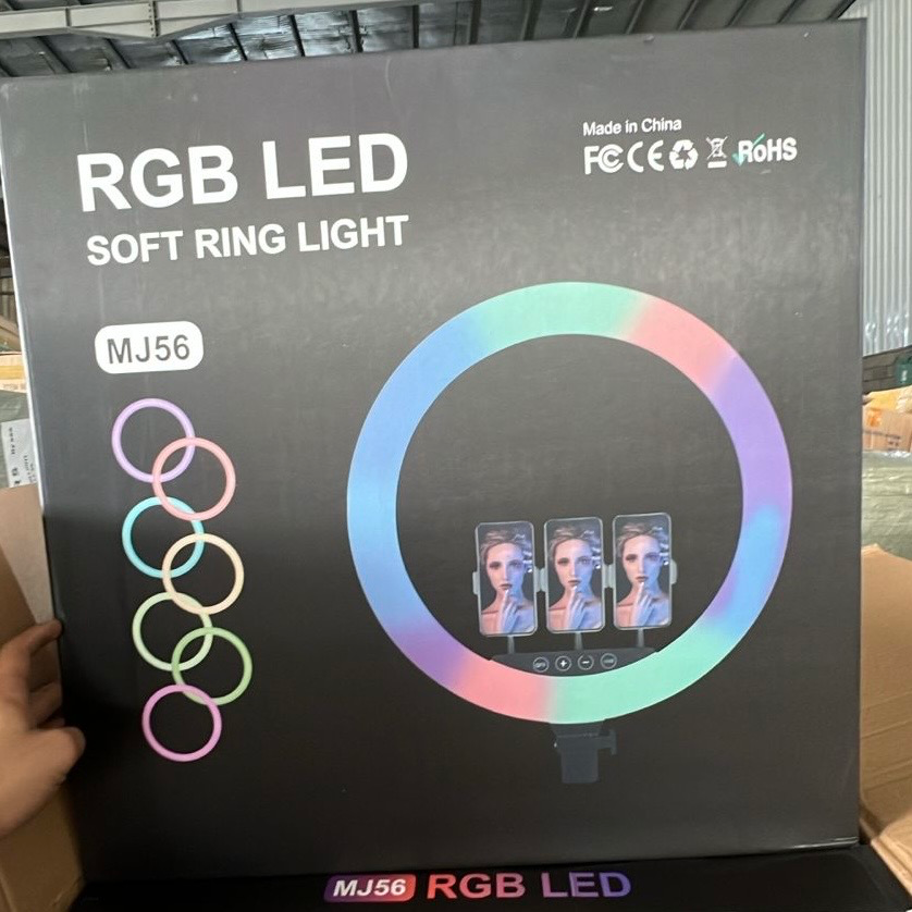 رينق لايت كبير كرتون اسود 3 حامل جوال MJ56