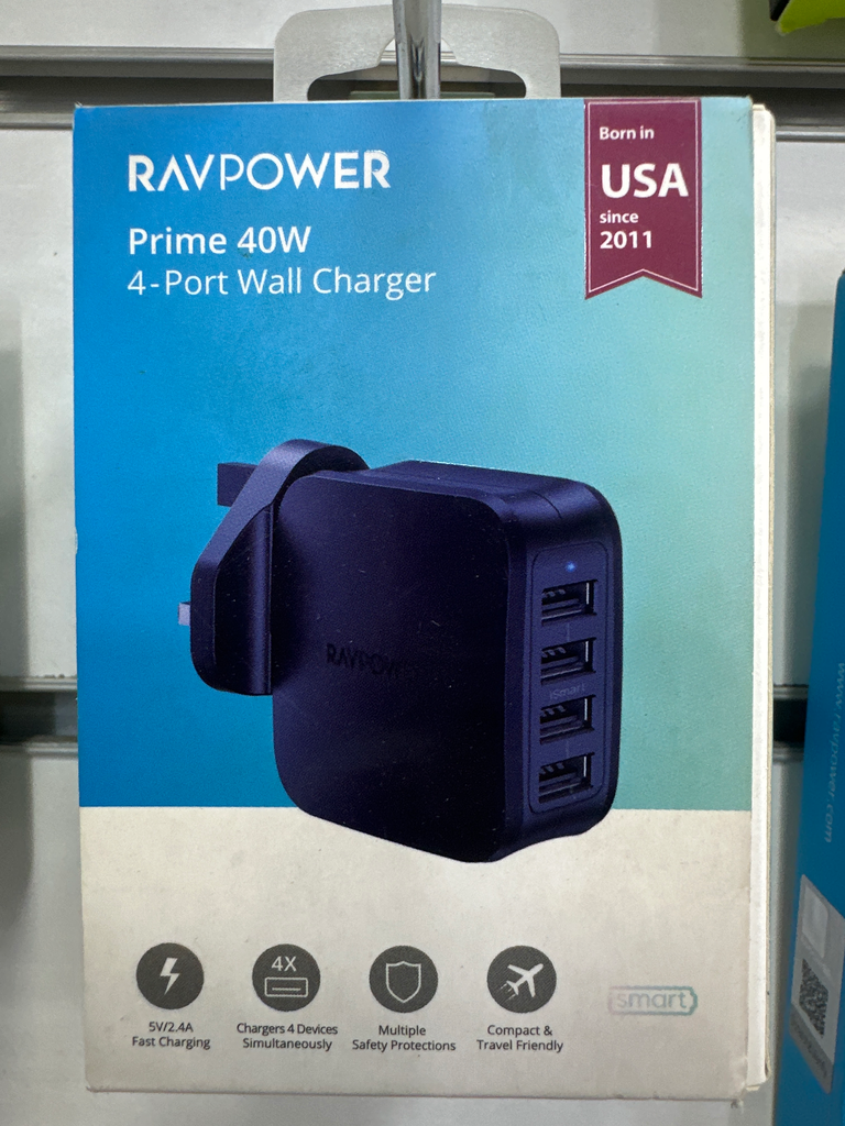 شاحن بيت راف باور 40 واط 4 منافذ 1037