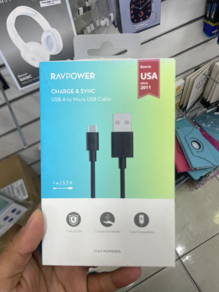 [75-01000-165] سلك شاحن راف باور مايكرو 1  متر