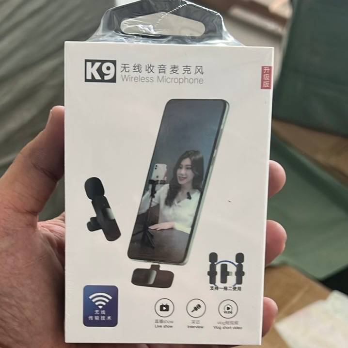 مايكرفون مع 2مايك ووصلة تحويل K9