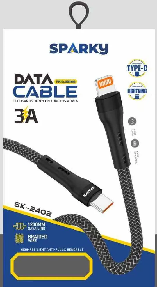 سلك شاحن قماش ايفون - تايب سي 1.2 متر SK-2402