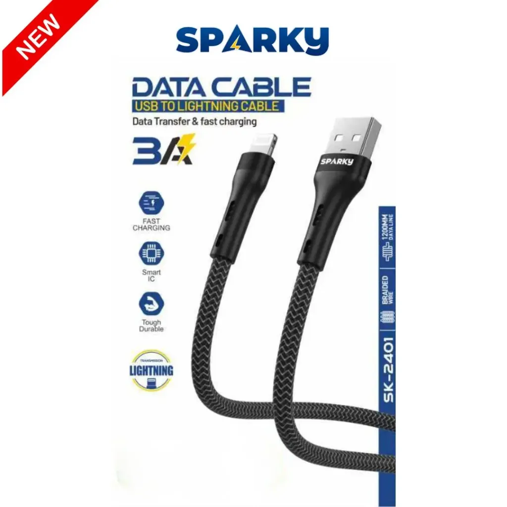 [SK-2401] سلك شاحن قماش ايفون - يو اس بي 1.2  متر SK-2401